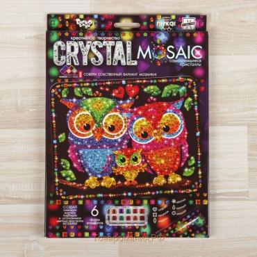Набор для создания мозаики «Совушки» CRYSTAL MOSAIC, на тёмном фоне