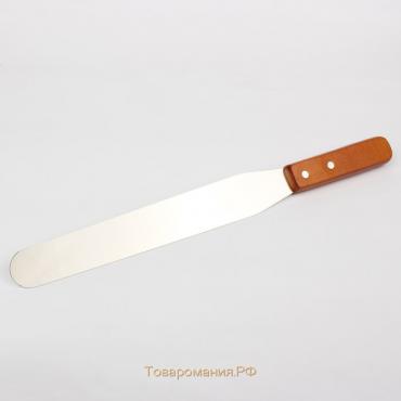 Лопатка-палетка с деревянной ручкой, прямая, 37,5 см, рабочая часть 25 см