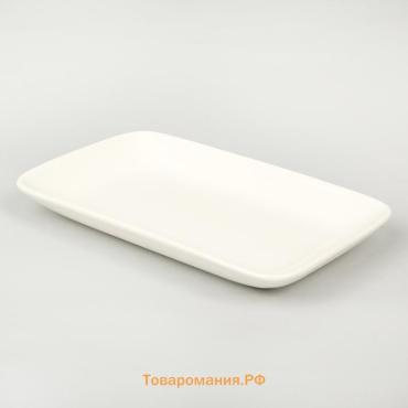 Блюдо прямоугольное  White Label, 24,5×15,5 см, фарфор, цвет белый