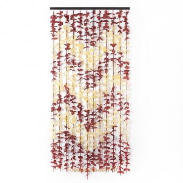 Занавеска декоративная «Листики», 90×168 см, 12 нитей, зигзаг, цвет кофейный