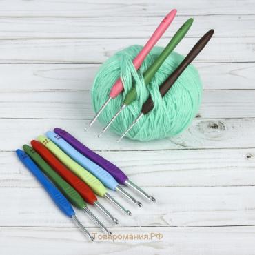Набор крючков для вязания, d = 2-6 мм, 16 см, 9 шт, цвет разноцветный