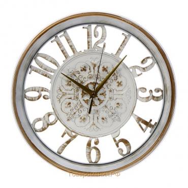 Часы настенные, серия: Интерьер, "Цианотис", плавный ход, d-30 см, циферблат 28 см