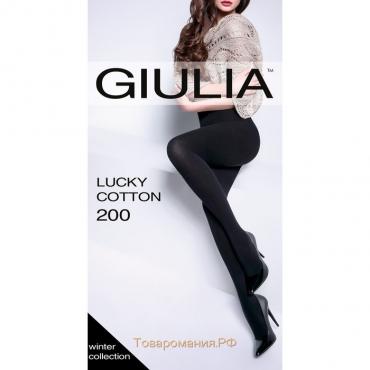 Колготки женские GIULIA LUCKY COTTON, 200 den, цвет nero, размер 5