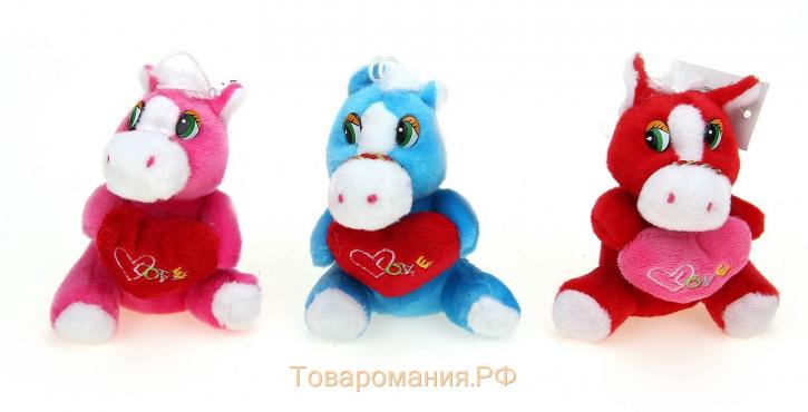 Мягкая игрушка-присоска «Лошадь», с сердцем, цвета МИКС