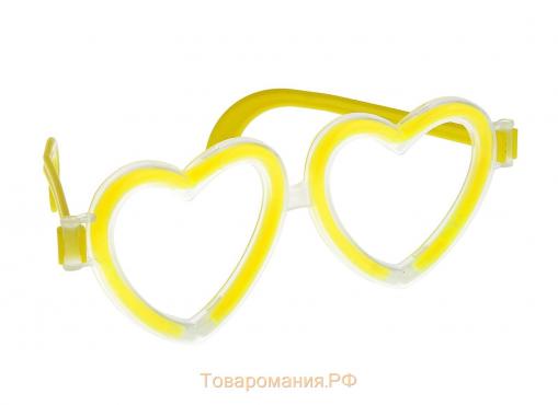 Неоновые очки «Сердечки», цвета МИКС