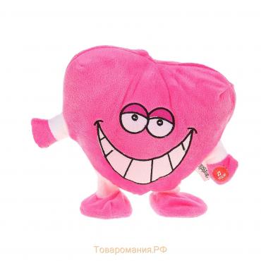 Мягкая игрушка интерактивная "Сердце с улыбкой" розовое ходит