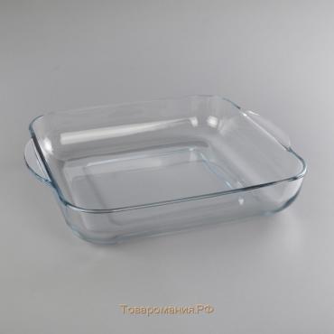 Лоток квадратный из жаропрочного стекла для запекания Borcam, 3,2 л, 28×28 см