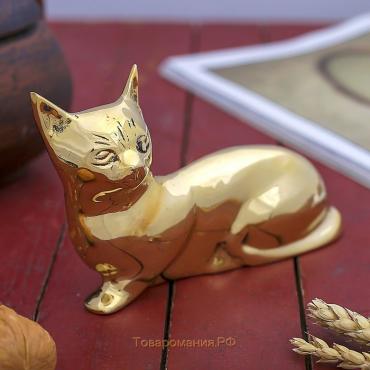 Сувенир латунь "Кошка" 16х5х10 см