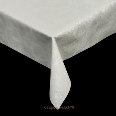 Клеёнка столовая на нетканой основе с тиснением «Вензеля», 1,35×20 м, 330 (+/- 80) г/ кв.м, цвет белый