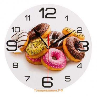 Часы настенные кухонные "Пончики", 24 см