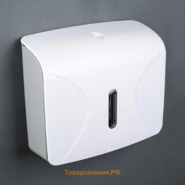 Диспенсер для бумажных полотенец в листах, пластик, 21.5×9×26.5 см, белый