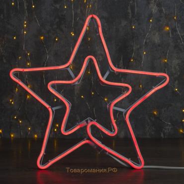 Фигура неоновая "Звезда двойная" 36х36 см, 240 LED, 220V, КРАСНЫЙ