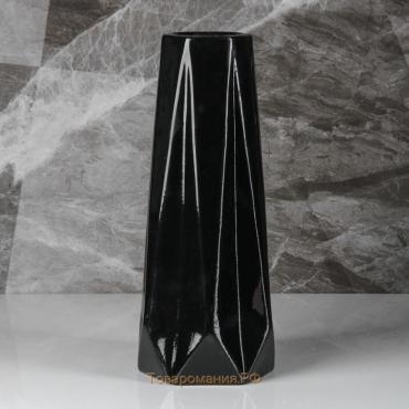 Ваза керамическая "Марокко", настольная, чёрная, 34 см