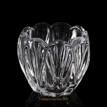 Подсвечник стекло на 1 свечу "Бутон тюльпана" прозрачный 6х7,3х7,3 см