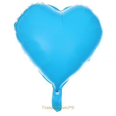 Шар полимерный 18" "Сердце неон", цвет синий