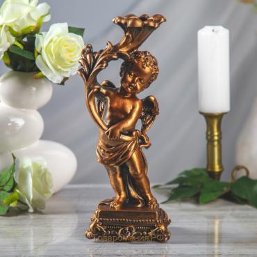 Статуэтка "Ангел с подсвечником" бронзовый цвет, 32 см