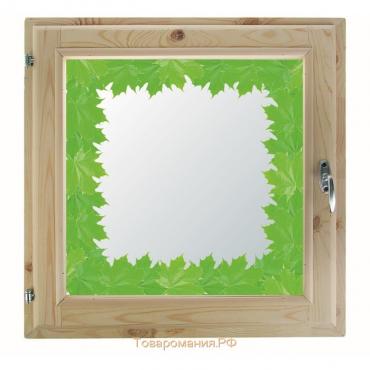 Окно 90х90 см, "Кленовые листья", однокамерный стеклопакет, уплотнитель, хвоя