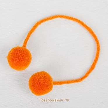 Декоративный элемент на верёвочке 2 шарика, d= 3 см, набор 4 шт., цвет оранжевый