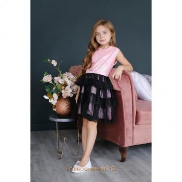 Платье для девочки KAFTAN, рост 86–92 см (28), цвет розовый/чёрный