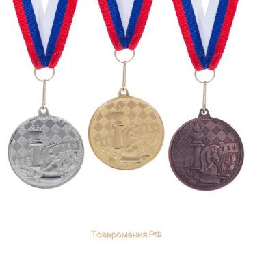 Медаль тематическая «Шахматы», золото, d=4 см