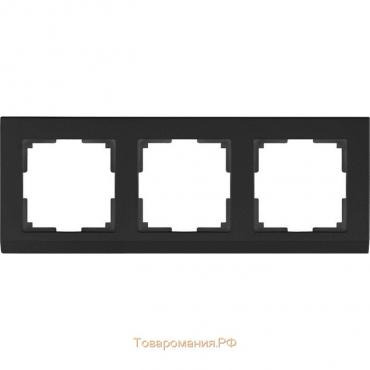 Рамка на 3 поста  WL04-Frame-03-black, цвет черный