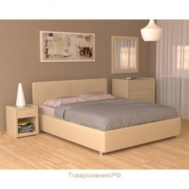 Кровать «Птичье гнездо» без ПМ, 160×200 см, экокожа, цвет ванильное суфле