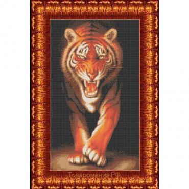 Ткань схема для бисера и креста «Хищники-тигр»