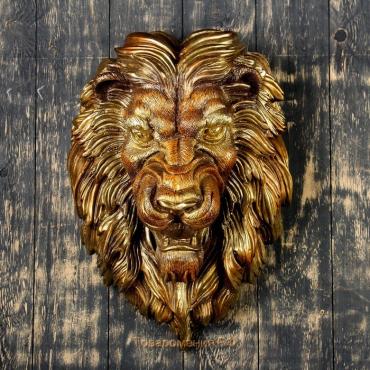Подвесной декор "Голова льва" бронза, 23х35х52см МИКС