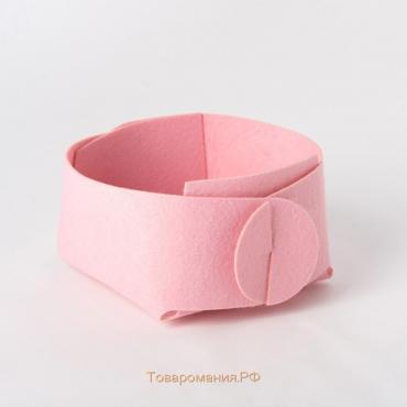 Корзина текстильная для хранения, розовая 15х10 см