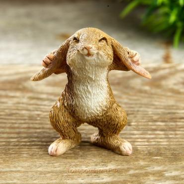 Сувенир полистоун миниатюра "Зайчонок-балагур" 4,5х2х4 см