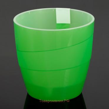 Кашпо со вставкой «Грация», 2,8 л, цвет зелёный