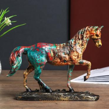 Сувенир полистоун "Конь аллюр - мазки краски" 22х30х6,5 см