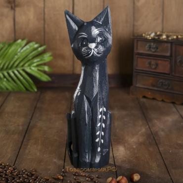 Сувенир дерево "Кошка черная с веточкой" 4,5х9х30 см