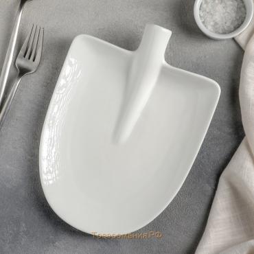 Блюдо фарфоровое Magistro «Лопатка», 24×18 см, цвет белый