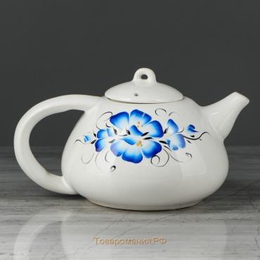 Чайник для заварки "Японский", с бабочками, белый, 0.6л