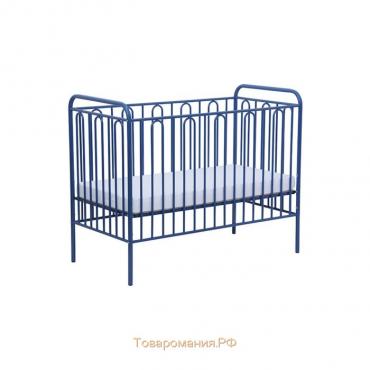 Детская кроватка Polini kids Vintage 110 металлическая, цвет синий