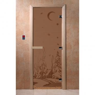 Дверь «Зима», размер коробки 190 × 70 см, левая, цвет матовая бронза