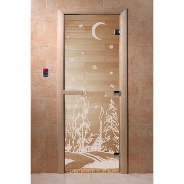 Дверь «Зима», размер коробки 190 × 70 см, левая, цвет прозрачный