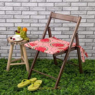 Подушка на стул уличная «» Арбузы, 45×45 см, репс с пропиткой ВМГО, 100% хлопок