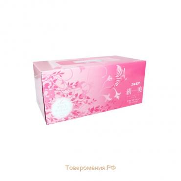 Бумажные салфетки с шелком Kami Shodji Ellemoi Kinu-bi розовые, 2 слоя, упаковка 200 шт.