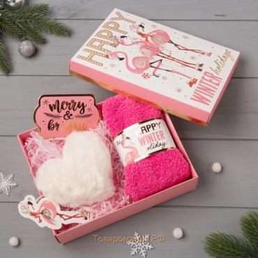 Подарочный набор KAFTAN «Новый год: Pink holidays» носки р, 36-39 (23-25 см), ёлочная игрушка