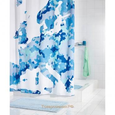 Штора для ванных комнат Europe, цвет синий, 180х200 см