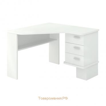 Угловой стол, правый угол, 1150 × 1100 × 780 мм, цвет белый жемчуг