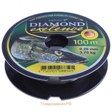 Леска монофильная Salмo Diaмond EXELENCE, диаметр 0.2 мм, тест 3.7 кг, 100 м, зелёная