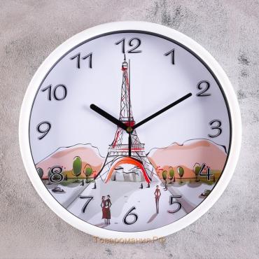 Часы настенные, серия: Классика, "Утро в Париже", d=29 см