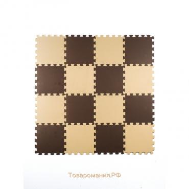 Мягкий пол универсальный, 25 х 25, цвет бежево-коричневый