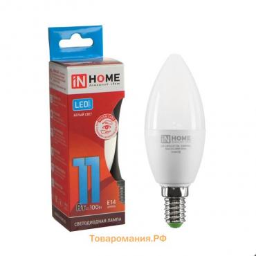 Лампа светодиодная IN HOME LED-СВЕЧА-VC, Е14, 11 Вт, 230 В, 4000 К, 990 Лм