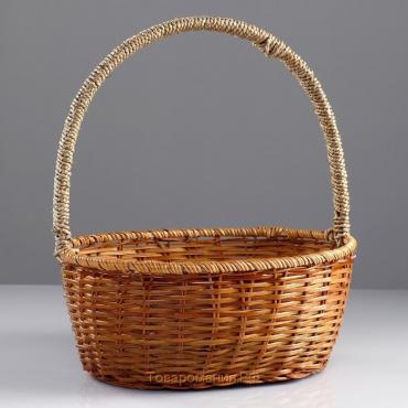 Корзина плетеная, 34×27×13/39 см, лоза, кукуруза