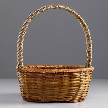Корзина плетеная, 26×21×10/31 см, лоза, кукуруза