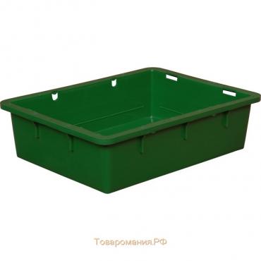 Ящик сырково-творожный (без крышки), конусный, сплошной 532х400х141 зеленый